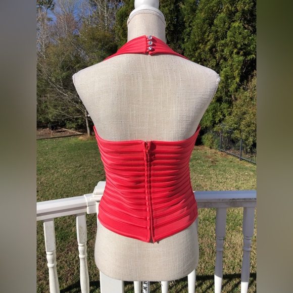 JS Collection halter top with rhinestones neck closure, back zipper, size 8 - Picture 3 of 7